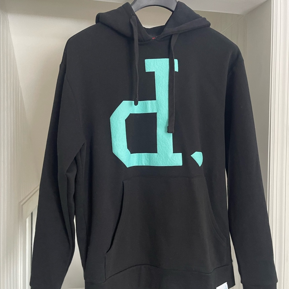 Diamond Supply Hoody Black aqua Logo pullover Men’s hoodie sweatshirt LARGE
